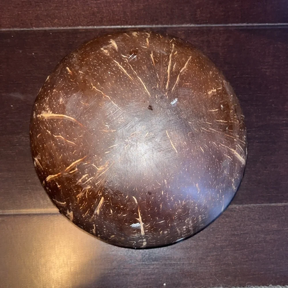 Natural Coconut Shell Bowl Key Storage Bowl Candy Black mother of pearl Inlay